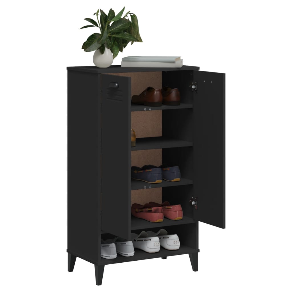 Armoire à chaussures VIKEN noir bois d'ingénierie - XIOS
