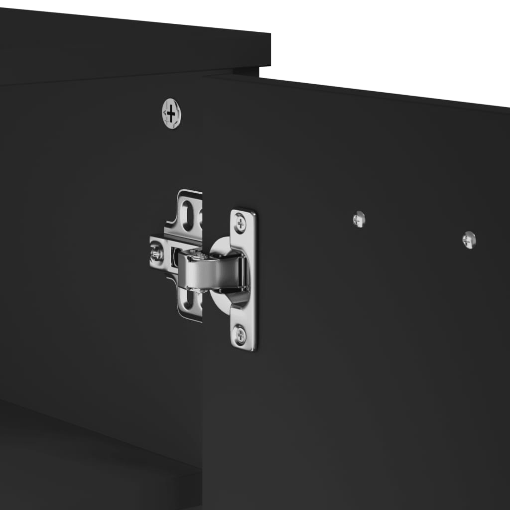 Armoire à chaussures VIKEN noir bois d'ingénierie - XIOS