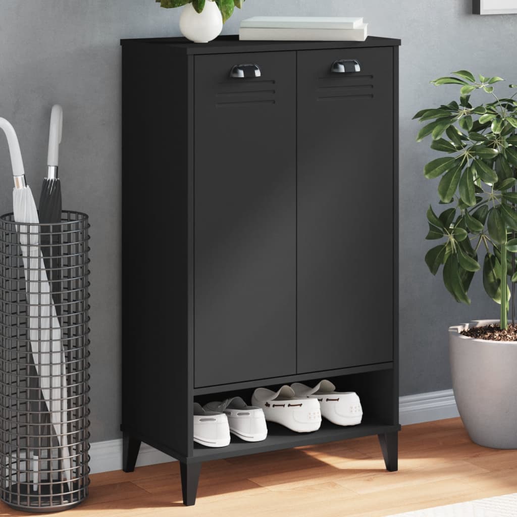 Armoire à chaussures VIKEN noir bois d'ingénierie - XIOS