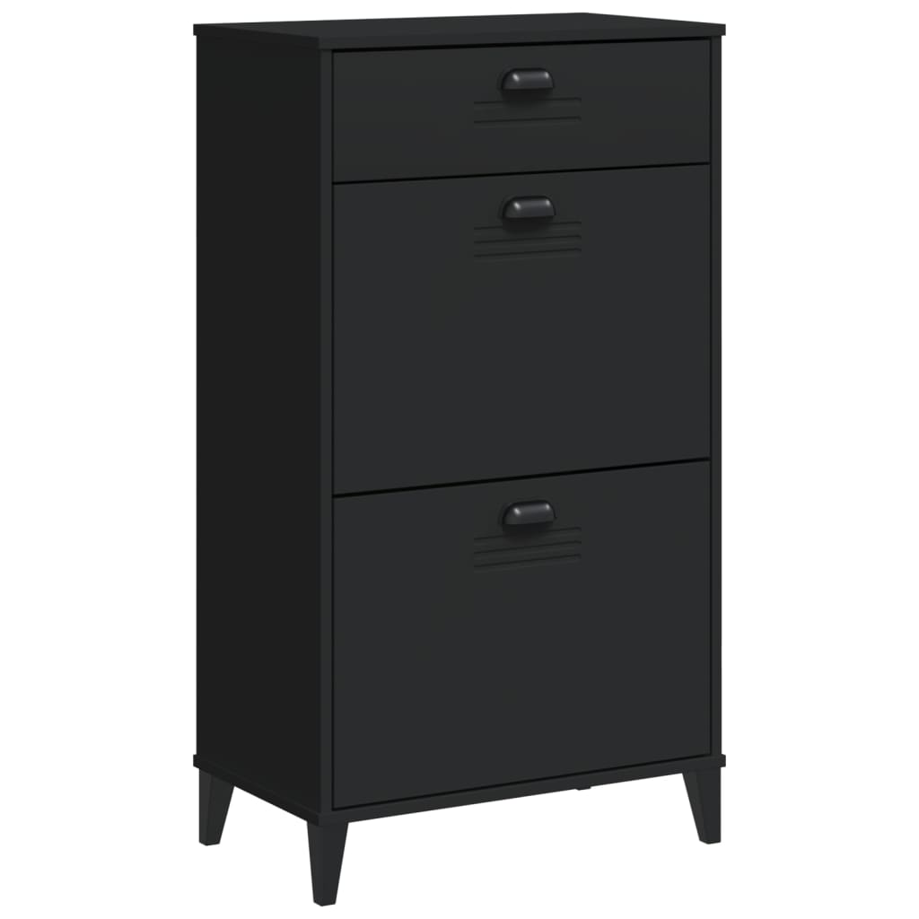 Armoire à chaussures VIKEN noir bois d'ingénierie - XIOS