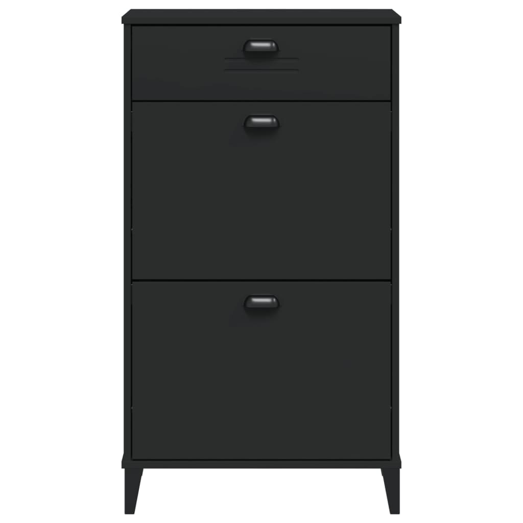 Armoire à chaussures VIKEN noir bois d'ingénierie - XIOS
