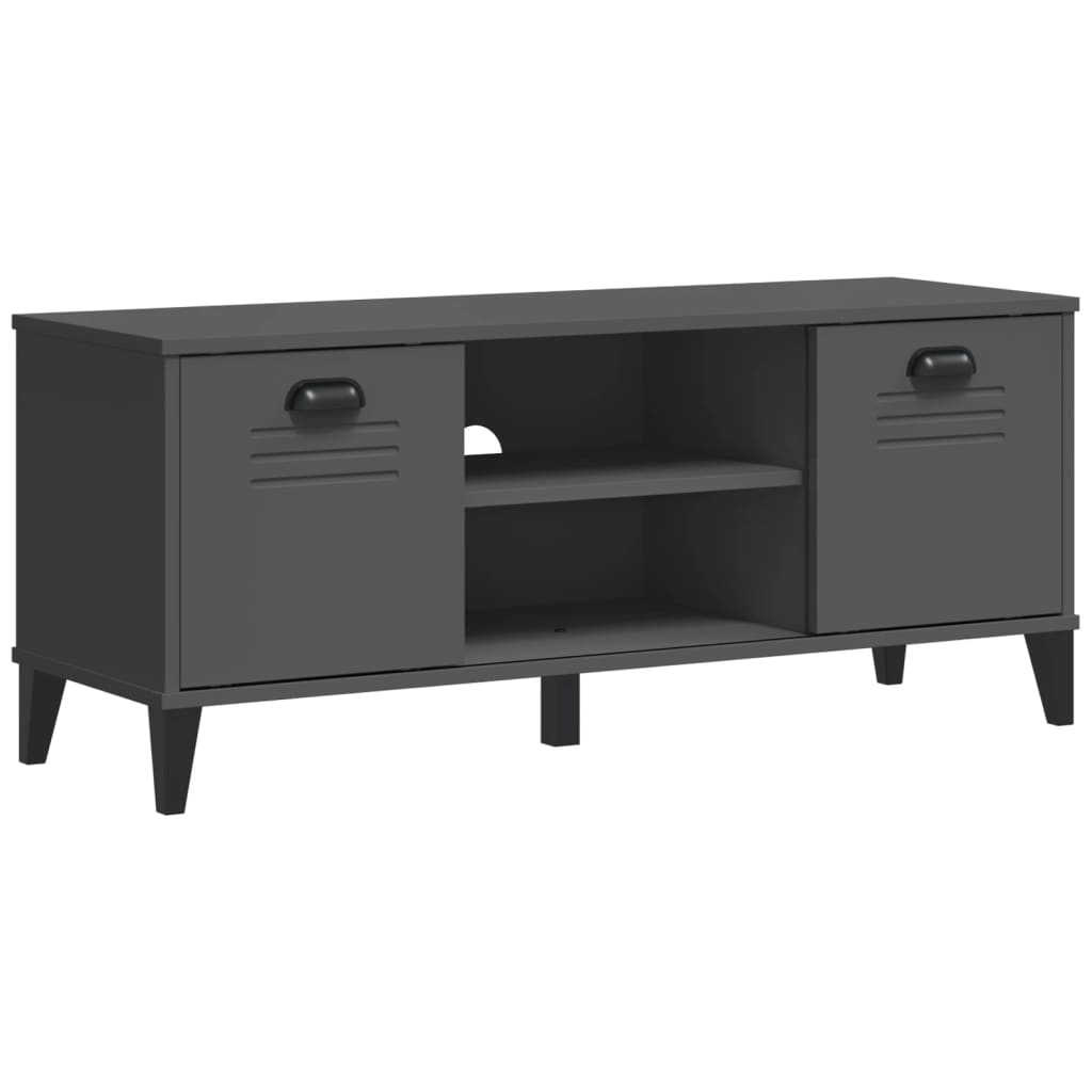 Banc à chaussures VIKEN gris anthracite bois massif de pin - XIOS