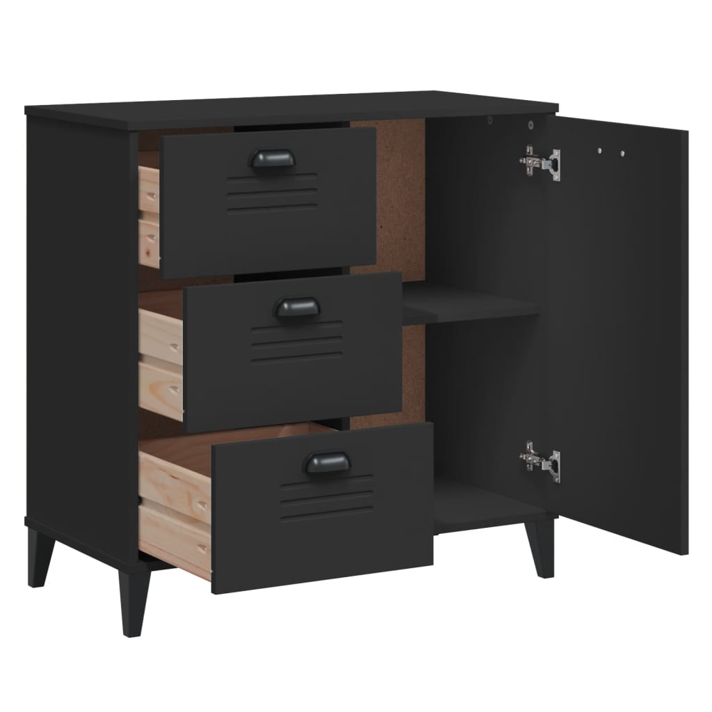 Buffet VIKEN noir 80x40x80 cm bois d'ingénierie - XIOS