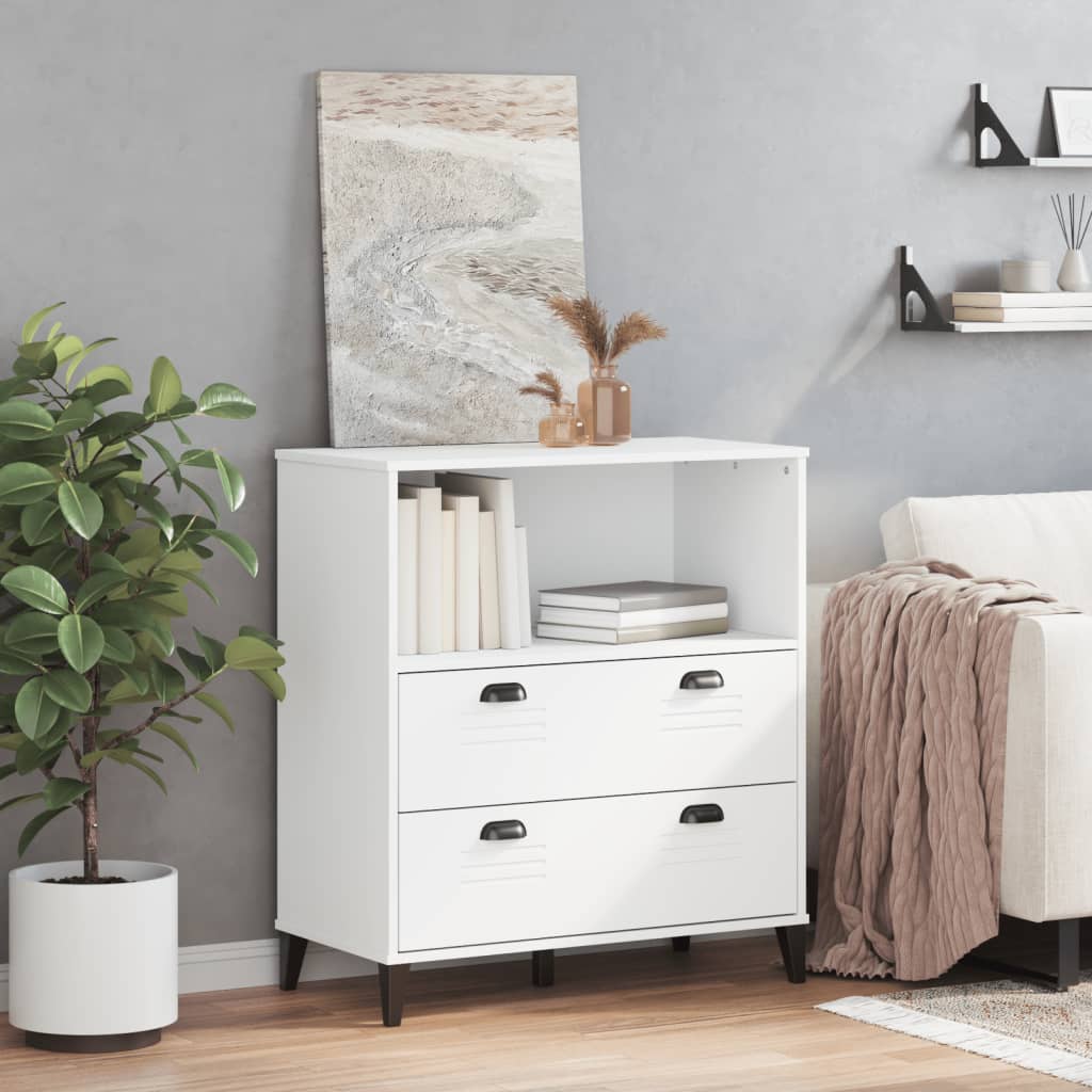 Bibliothèque VIKEN blanc 80x40x90 cm bois d'ingénierie - XIOS