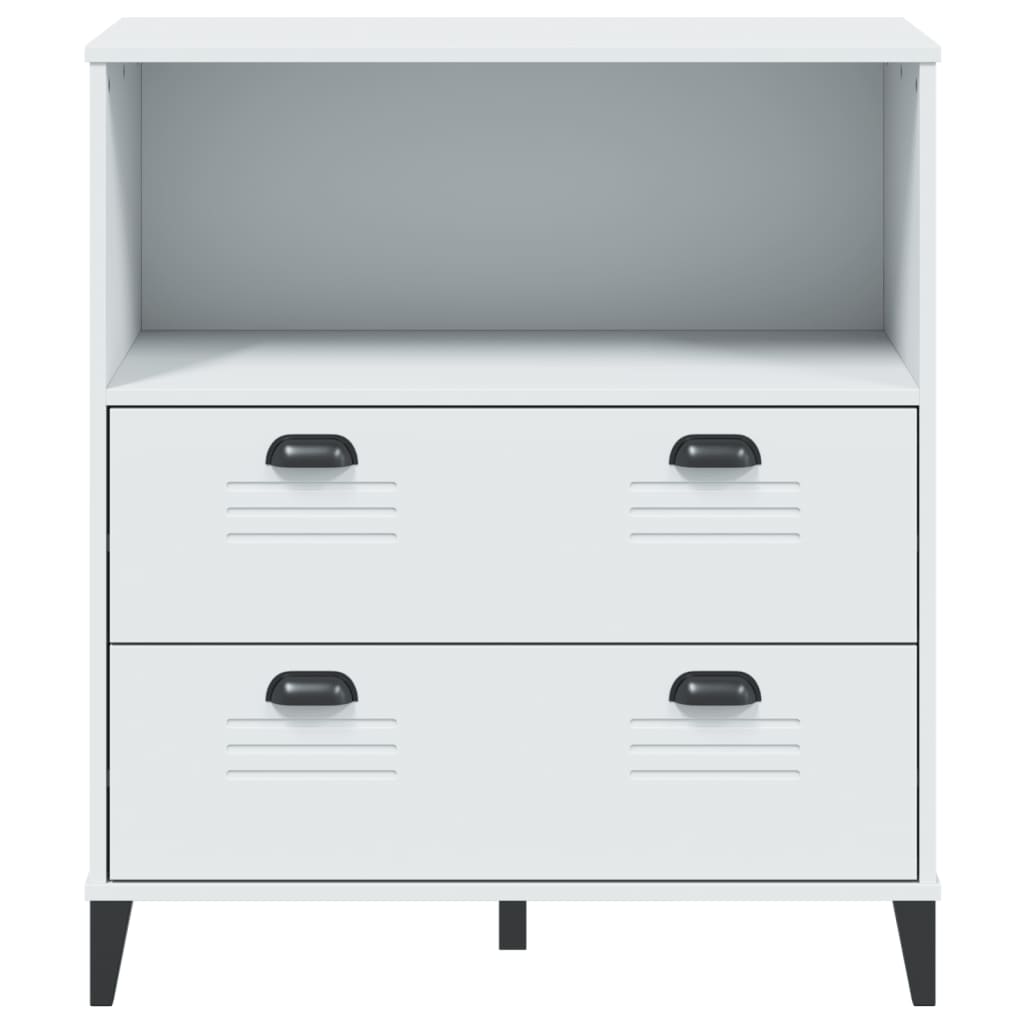 Bibliothèque VIKEN blanc 80x40x90 cm bois d'ingénierie - XIOS