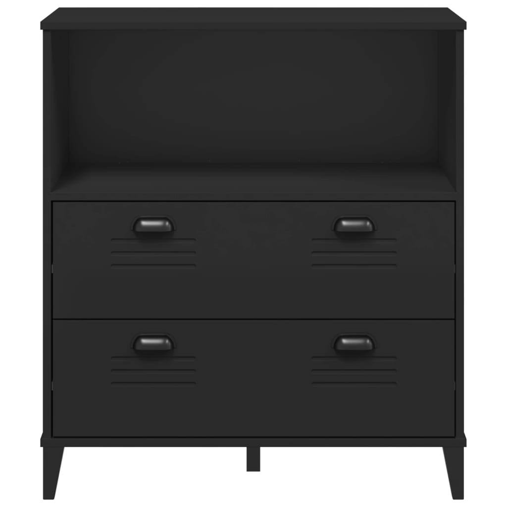 Bibliothèque VIKEN noir 80x40x90 cm bois d'ingénierie - XIOS