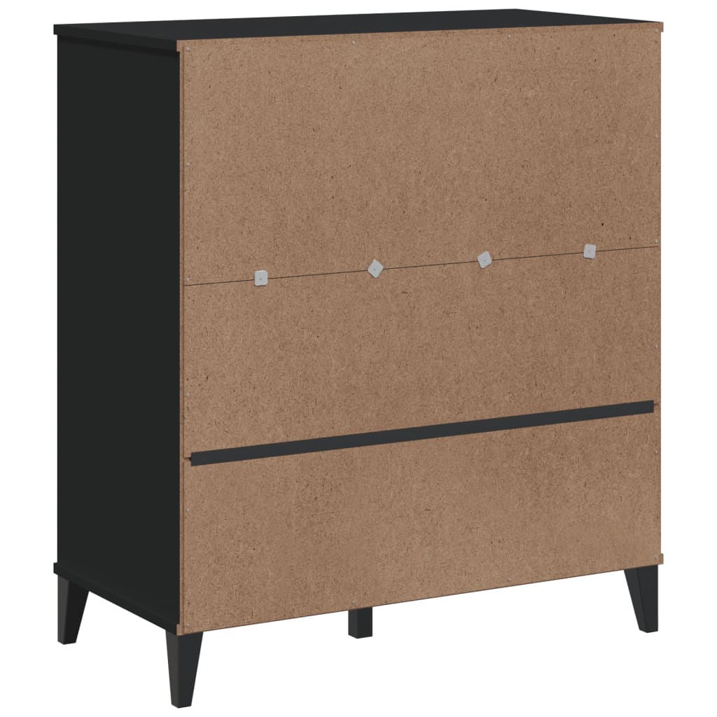 Bibliothèque VIKEN noir 80x40x90 cm bois d'ingénierie - XIOS