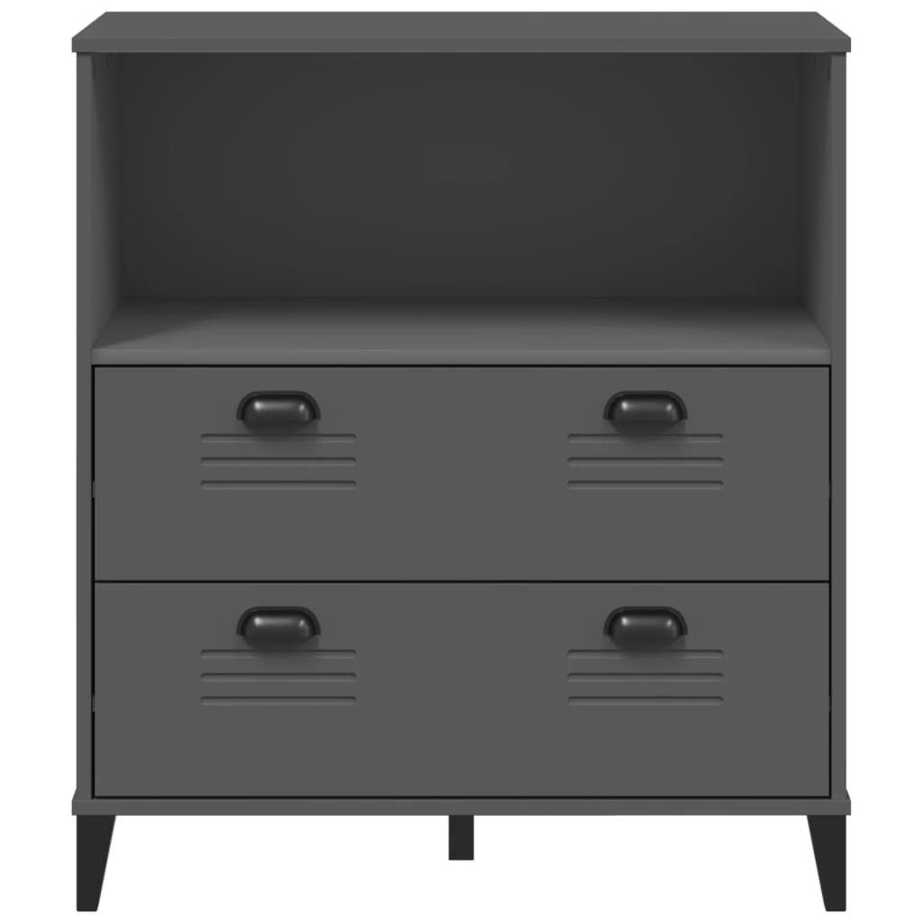 Bibliothèque VIKEN gris anthracite 80x40x90cm bois d'ingénierie - XIOS