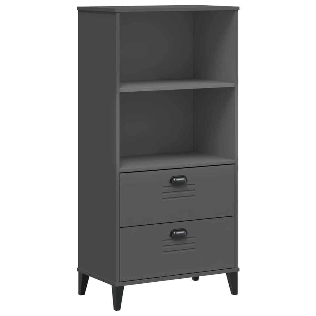 Bibliothèque VIKEN gris anthracite 60x35x123 cm bois ingénierie - XIOS