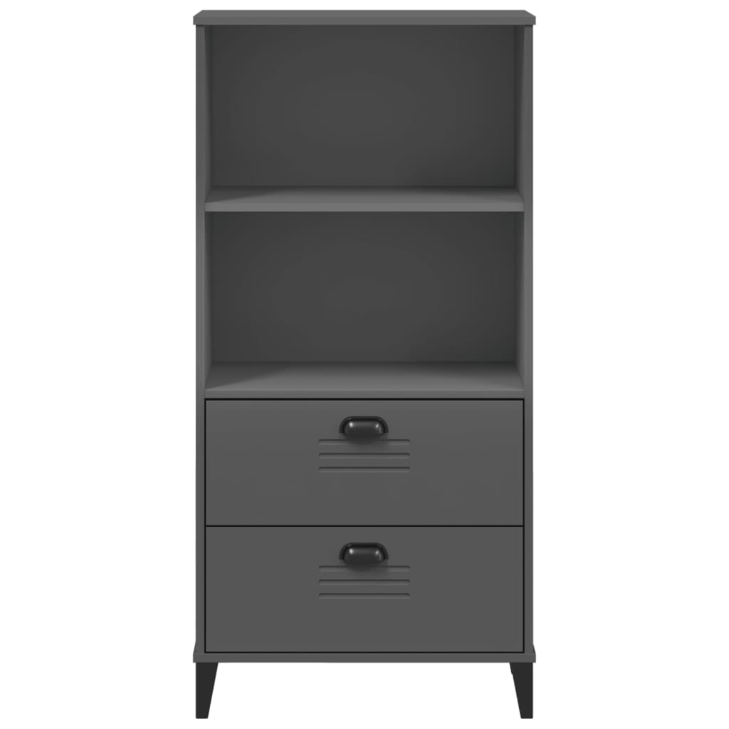 Bibliothèque VIKEN gris anthracite 60x35x123 cm bois ingénierie - XIOS