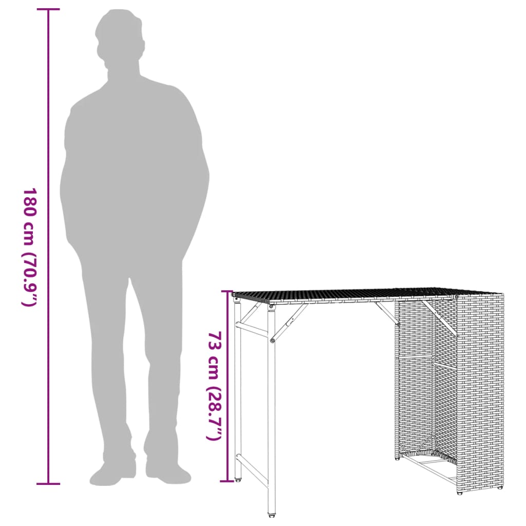 Ensemble à manger de jardin 5 pcs pliable noir résine tressée - XIOS