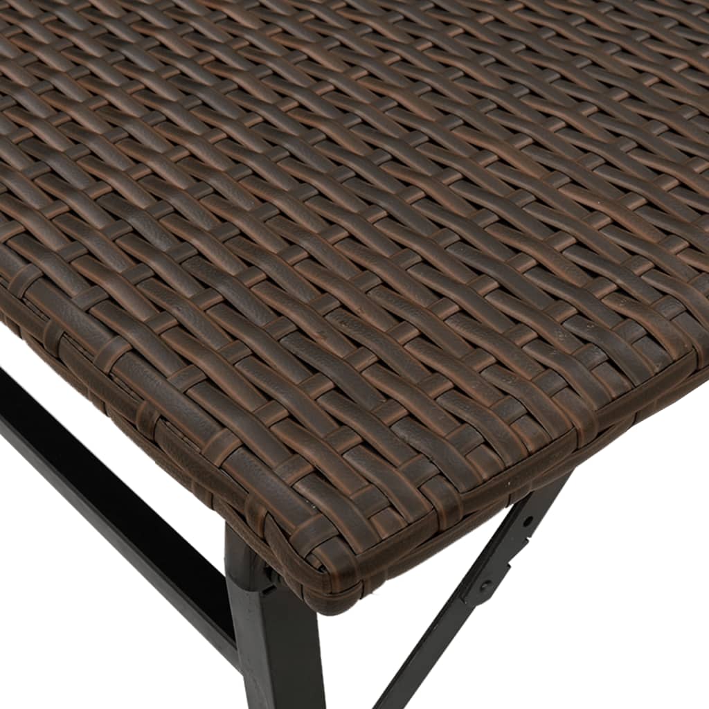 Ensemble à manger de jardin 5 pcs pliable marron résine tressée - XIOS
