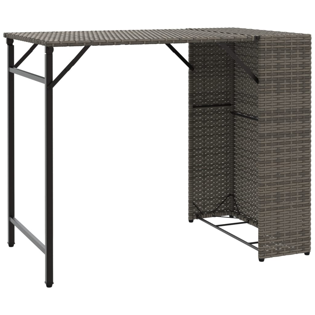 Ensemble à manger de jardin 5 pcs pliable gris résine tressée - XIOS
