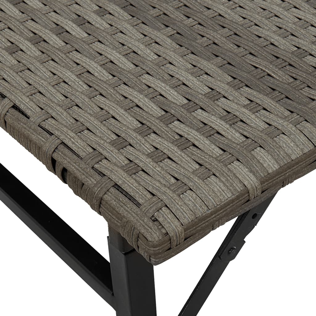 Ensemble à manger de jardin 5 pcs pliable gris résine tressée - XIOS