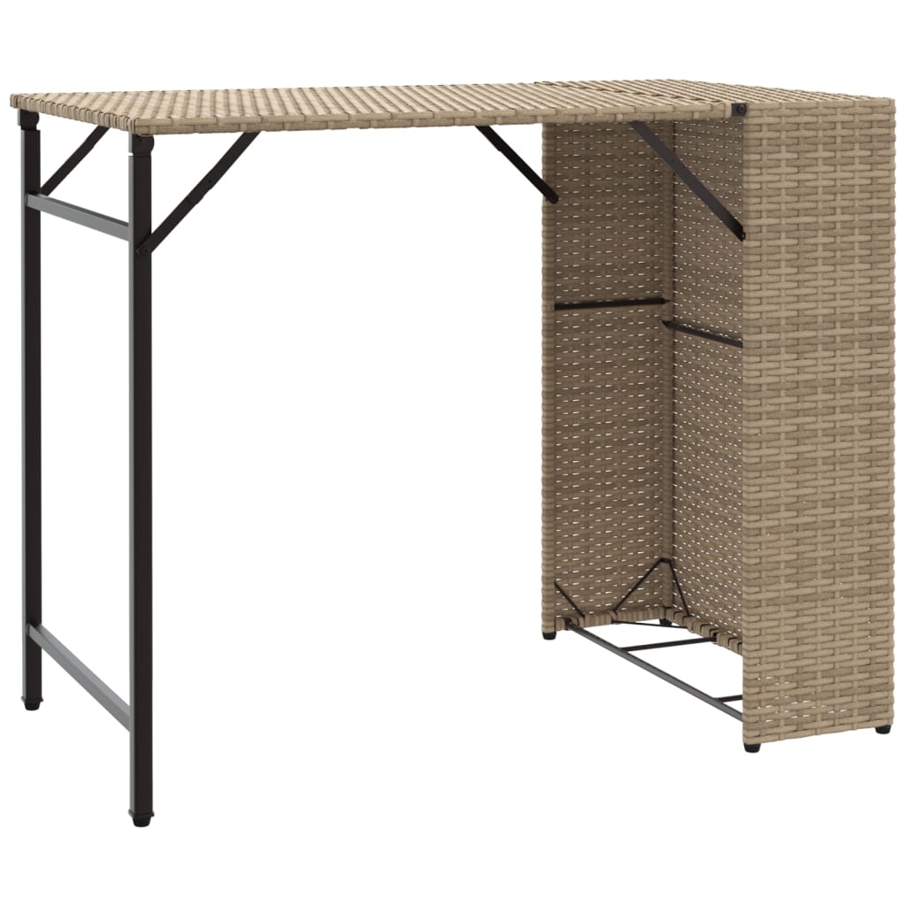 Ensemble à manger de jardin 5 pcs pliable beige résine tressée - XIOS