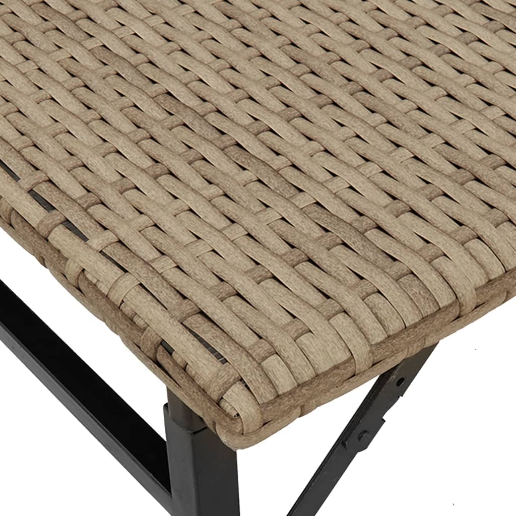 Ensemble à manger de jardin 5 pcs pliable beige résine tressée - XIOS