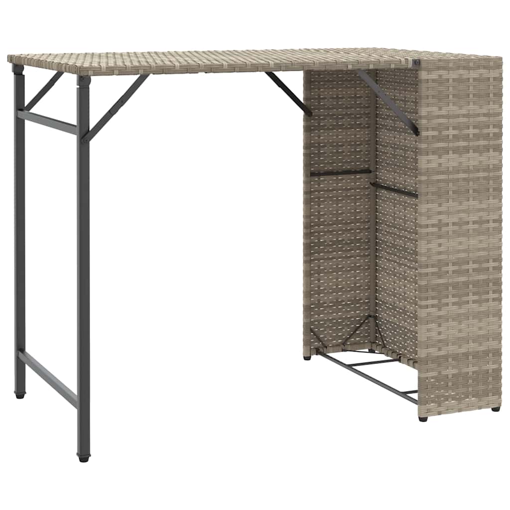 Ensemble à manger de jardin 5 pcs pliable gris clair poly rotin - XIOS