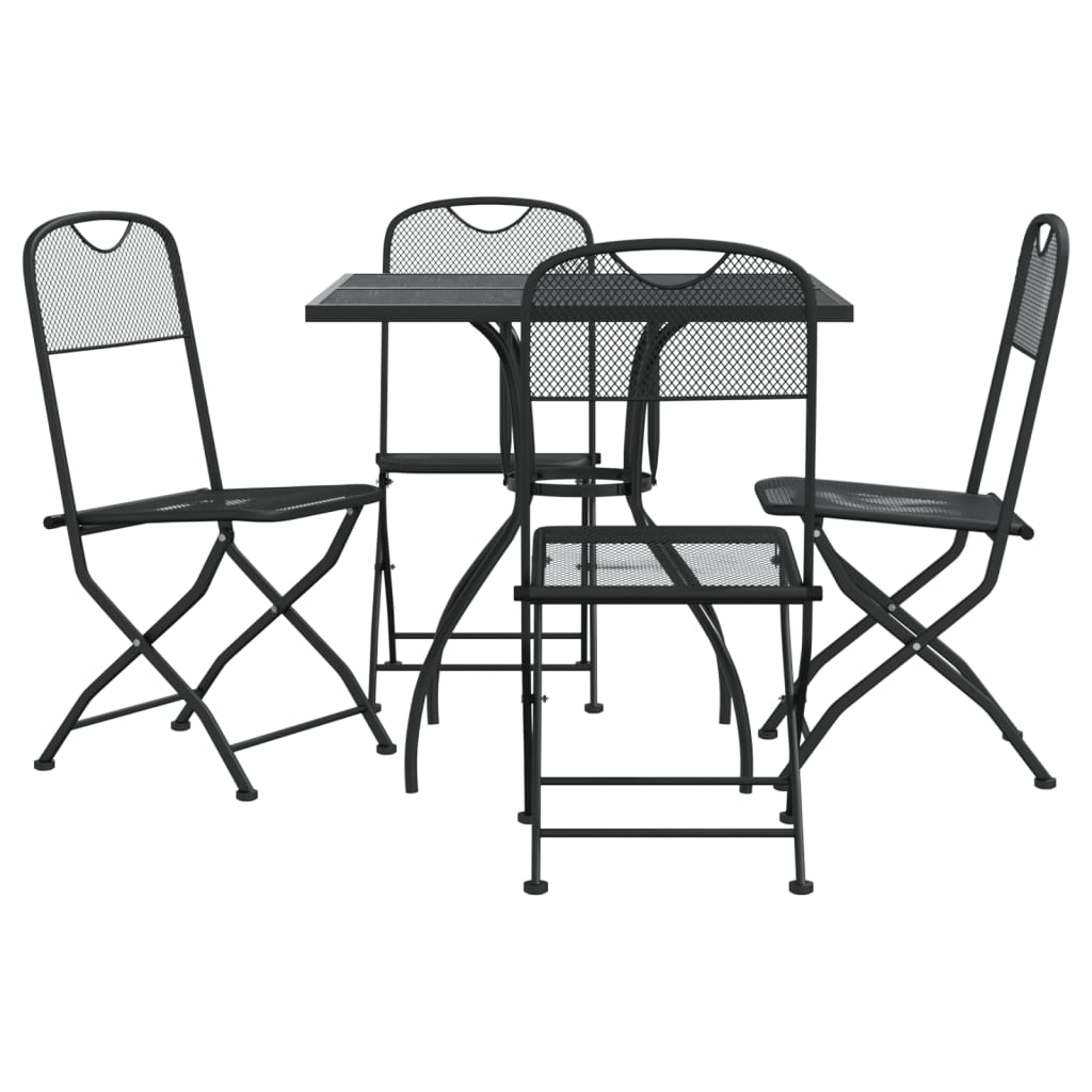 Ensemble à manger de jardin 5 pcs anthracite métal maille - XIOS