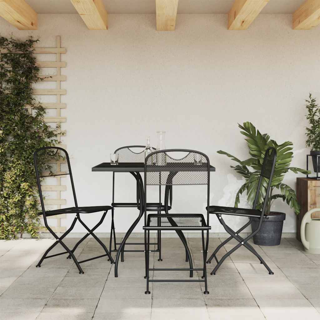 Ensemble à manger de jardin 5 pcs anthracite métal maille - XIOS