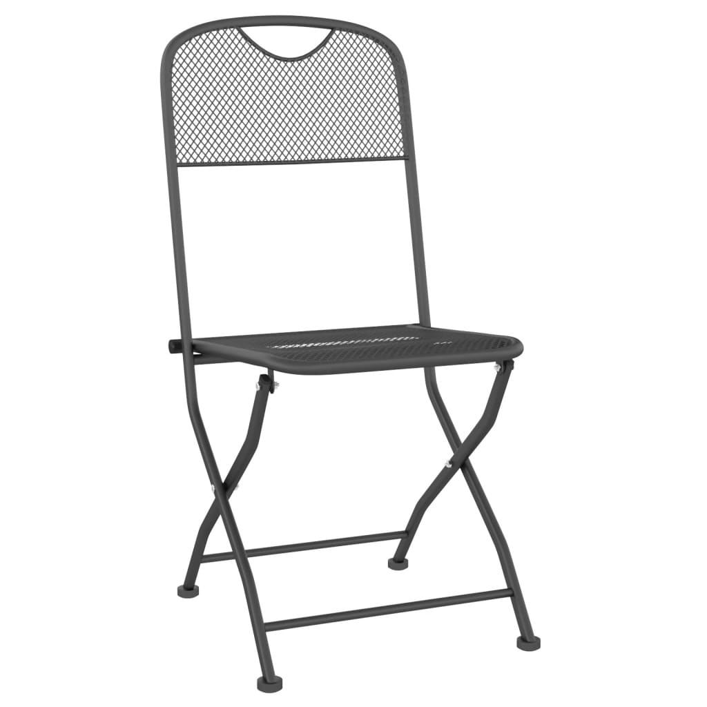 Ensemble à manger de jardin 7 pcs anthracite métal maille