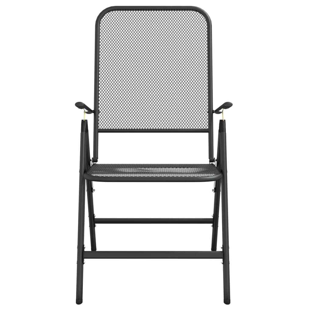 Ensemble à manger de jardin 3 pcs anthracite métal maille