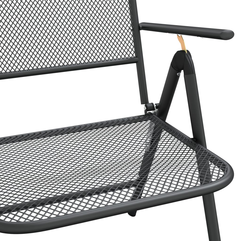 Ensemble à manger de jardin 3 pcs anthracite métal maille