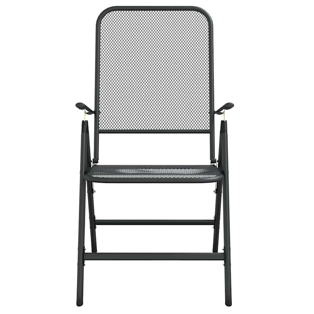 Ensemble à manger de jardin 7 pcs anthracite métal maille