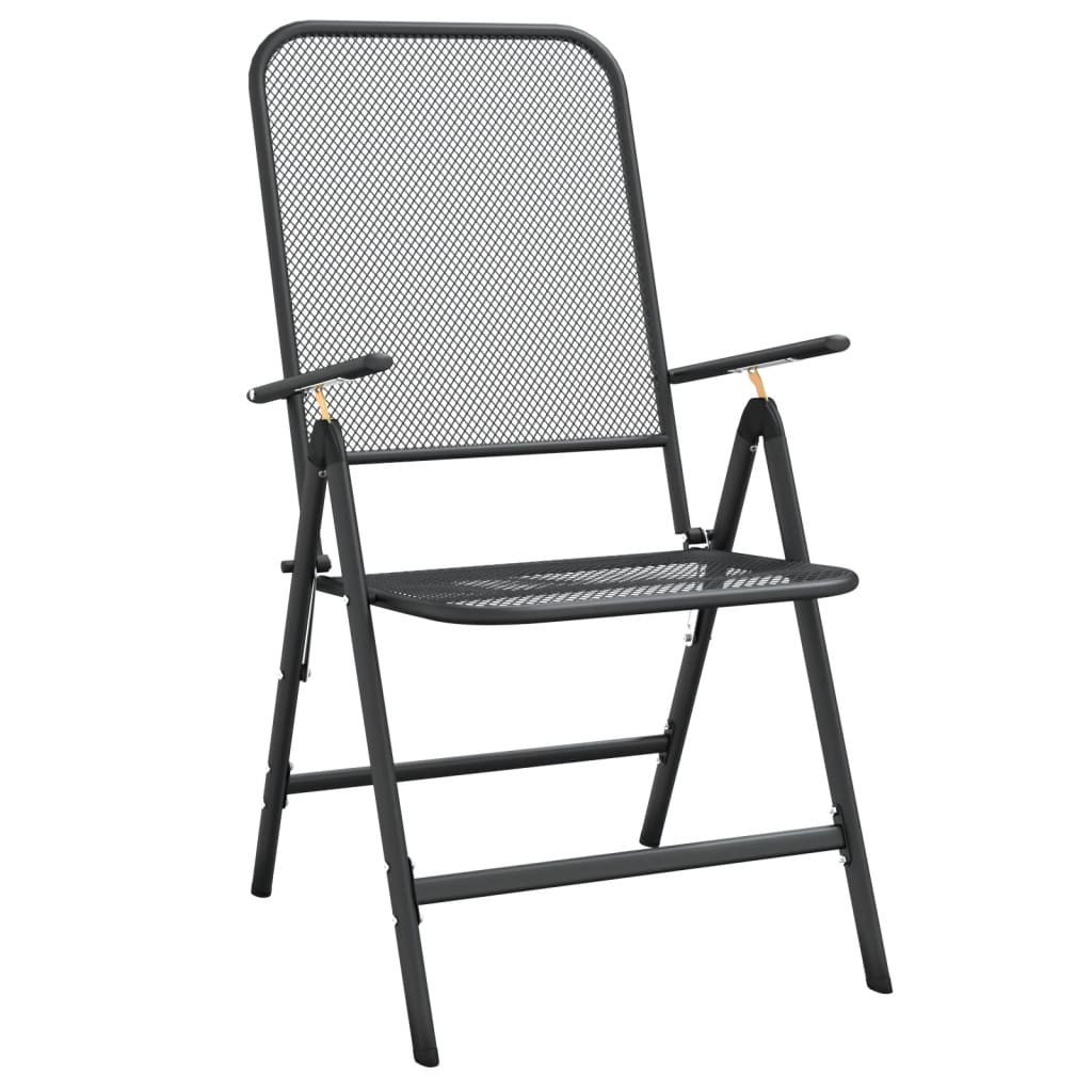 Ensemble à manger de jardin 9 pcs anthracite métal maille