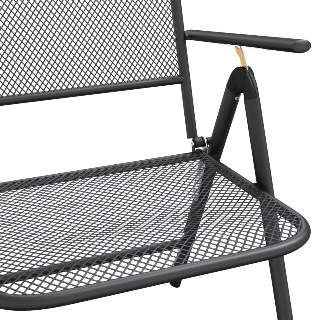 Ensemble à manger de jardin 9 pcs anthracite métal maille