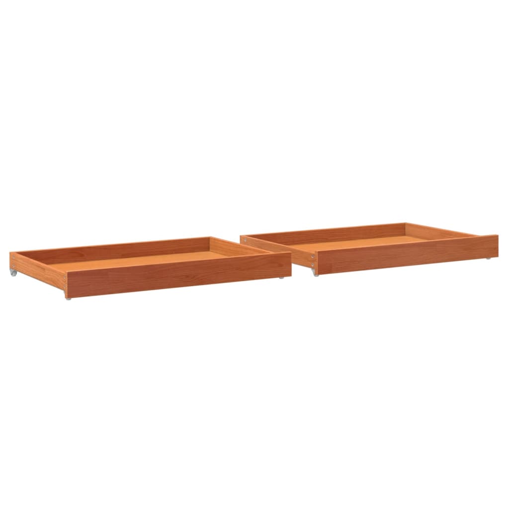 Tiroirs de lit de jour 2 pcs cire marron bois de pin massif - XIOS