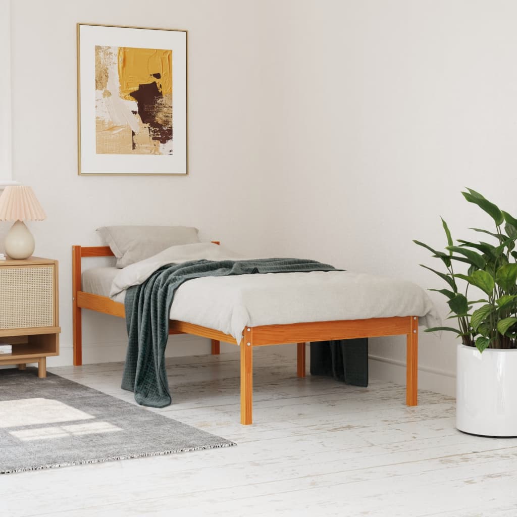 Lit pour personne âgée sans matelas 75x190 cm bois pin massif - XIOS