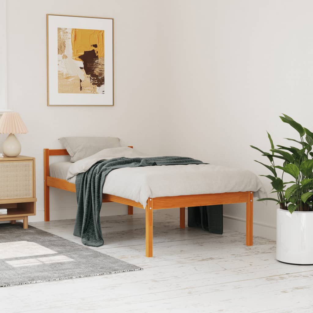 Lit pour personne âgée sans matelas 90x190 cm bois pin massif - XIOS