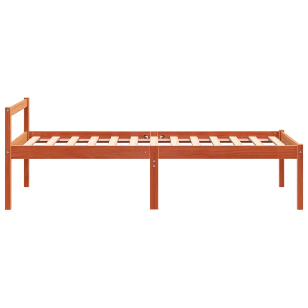 Lit pour personne âgée cire marron 90x200 cm bois de pin massif - XIOS