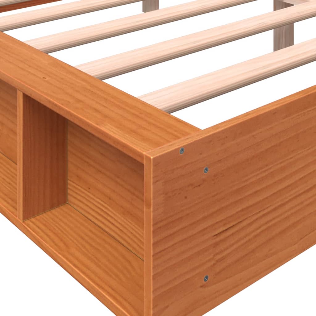 Cadre de lit sans matelas cire marron 160x200cm bois pin massif - XIOS
