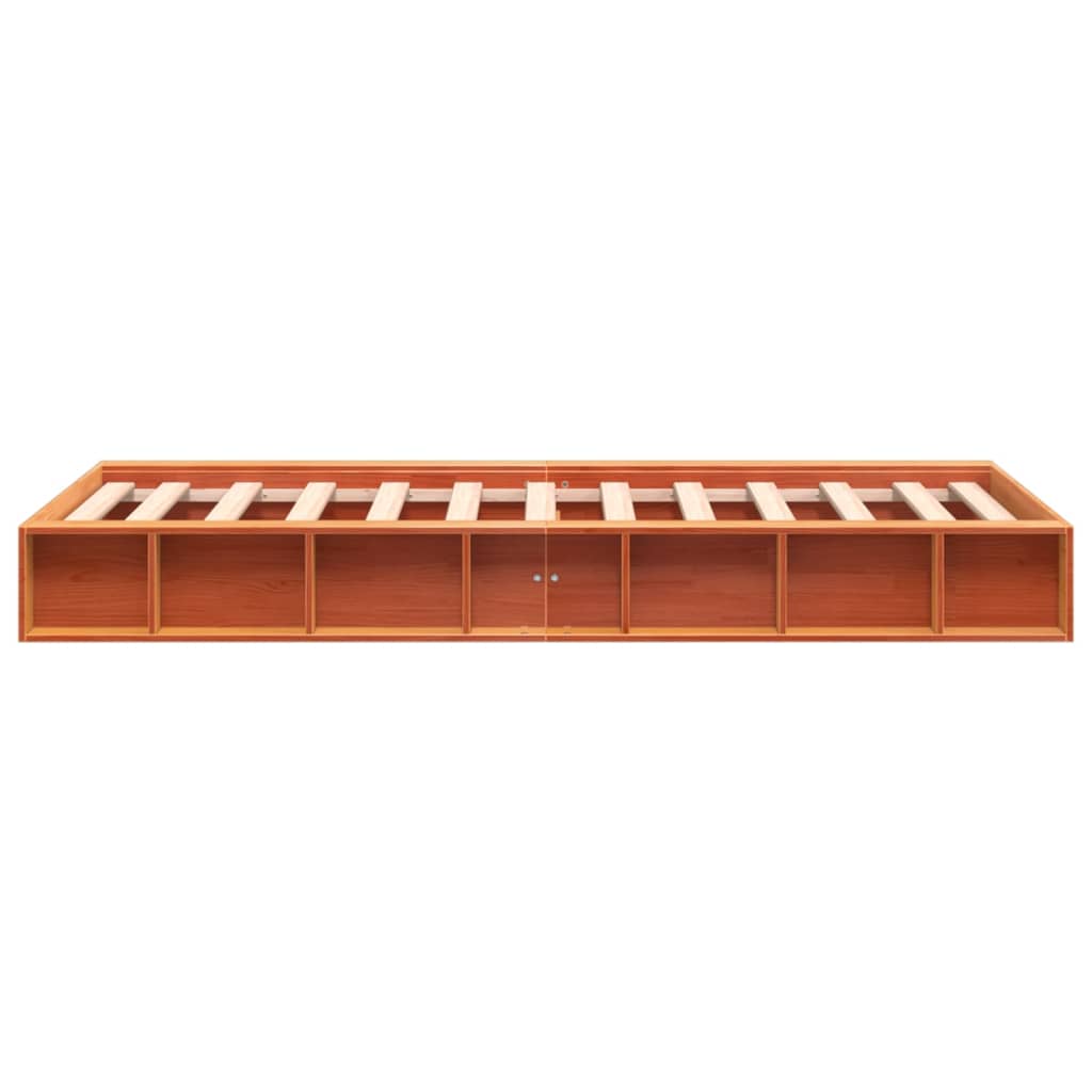 Cadre de lit sans matelas cire marron 90x200 cm bois pin massif - XIOS