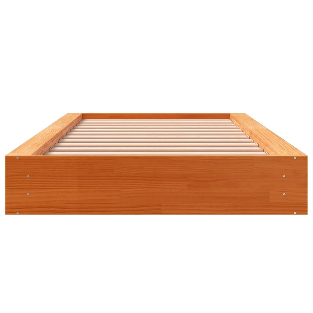Cadre de lit sans matelas cire marron 75x190 cm bois pin massif - XIOS