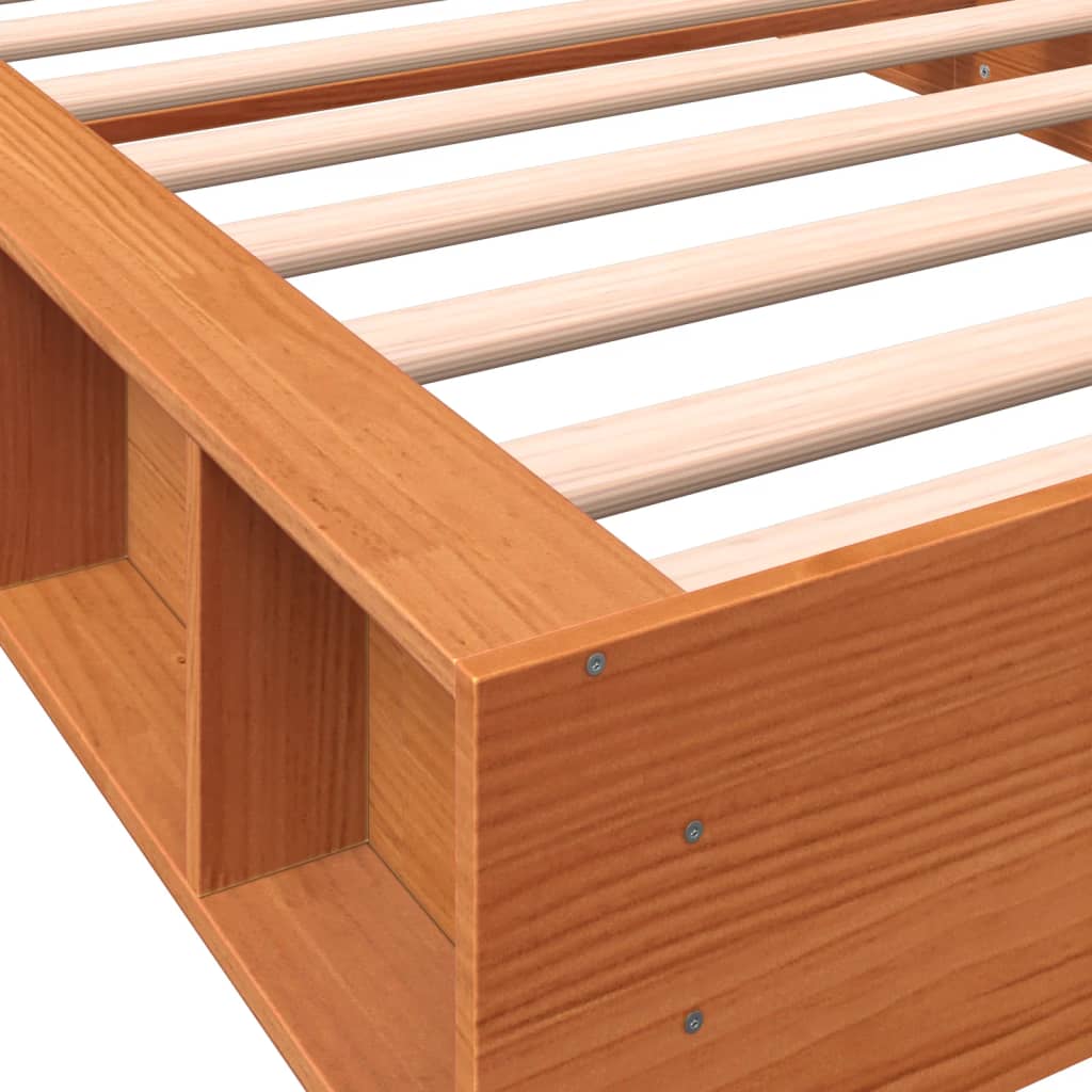 Cadre de lit sans matelas cire marron 75x190 cm bois pin massif - XIOS