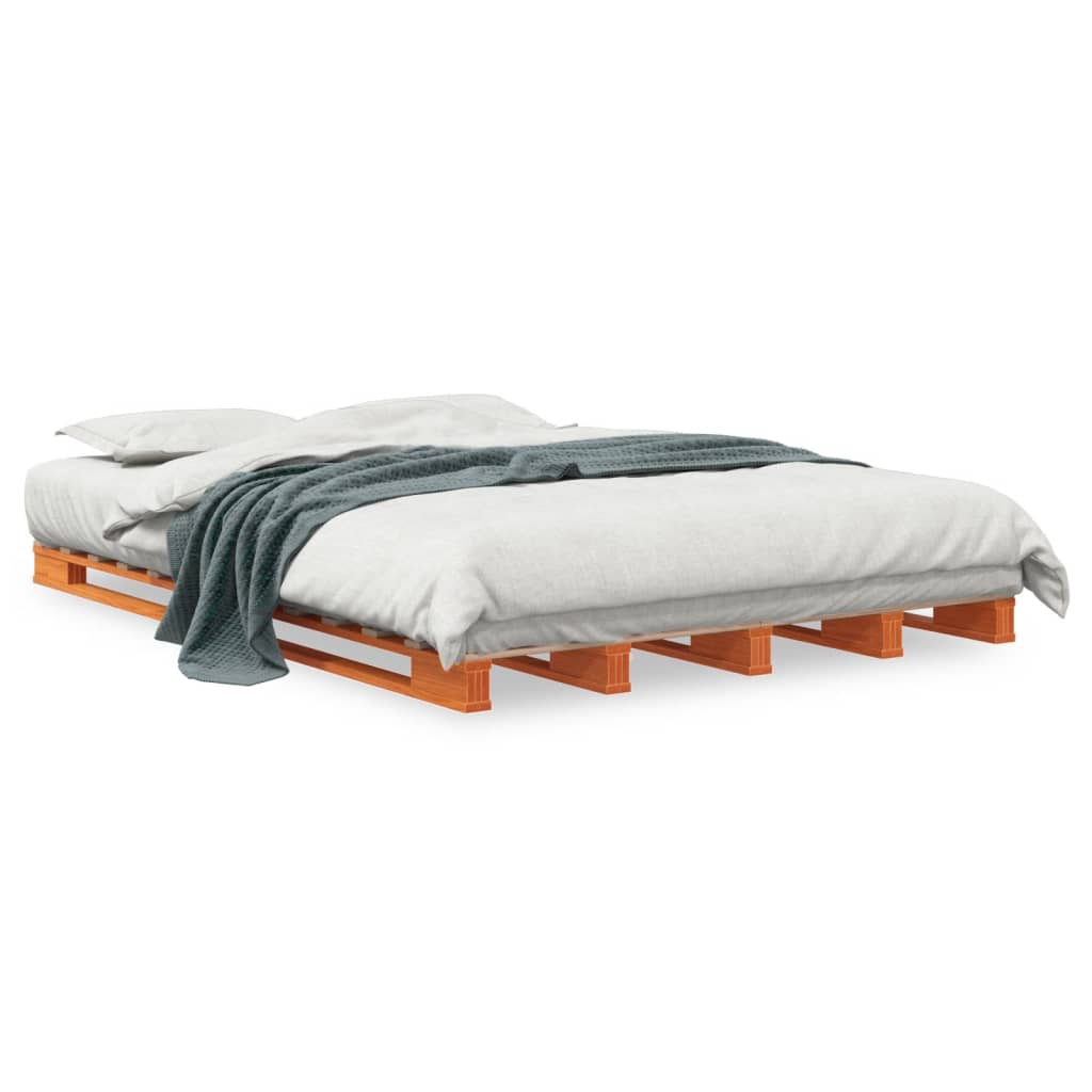 Lit de palette sans matelas cire marron 140x200 cm pin massif - XIOS