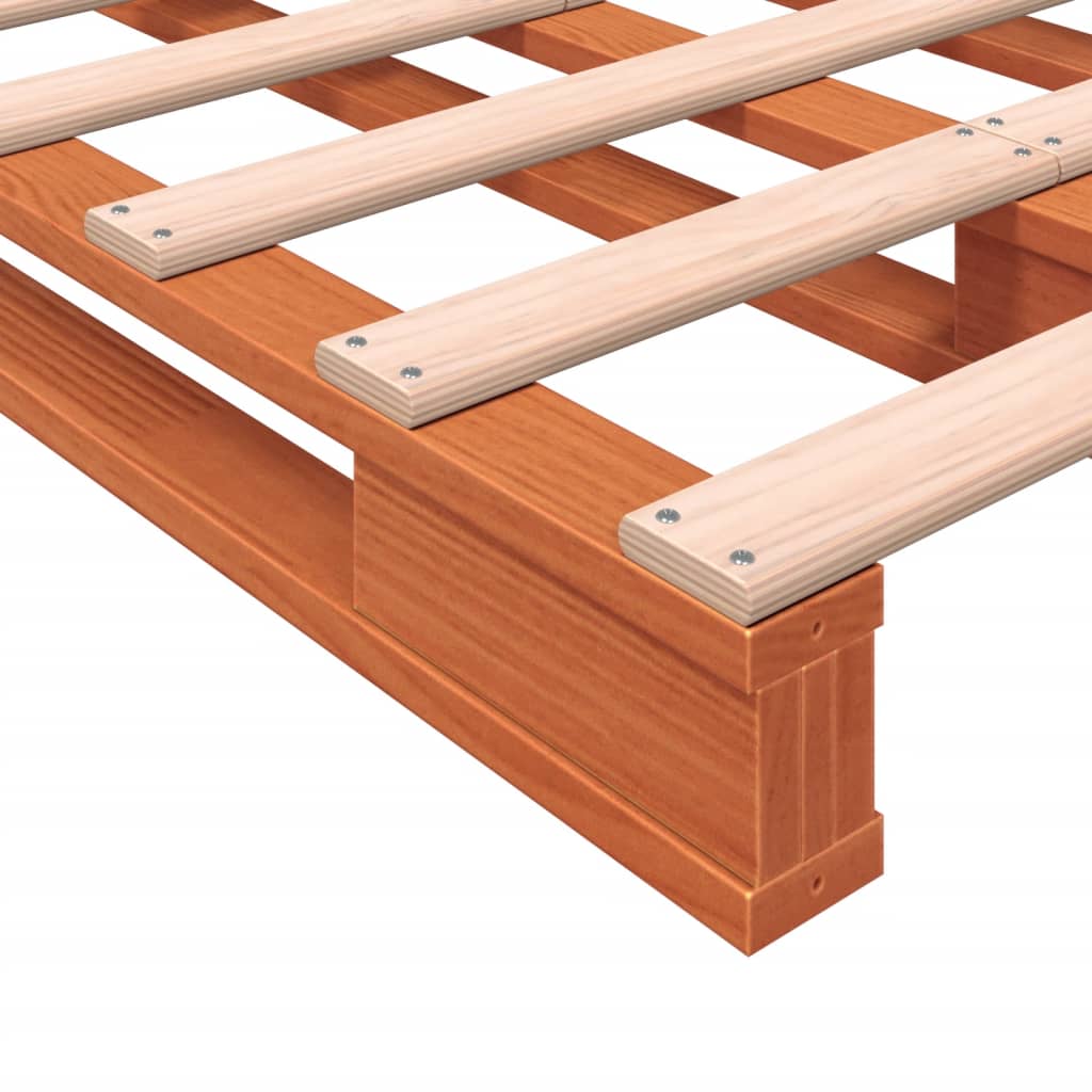 Lit de palette sans matelas cire marron 140x200 cm pin massif - XIOS