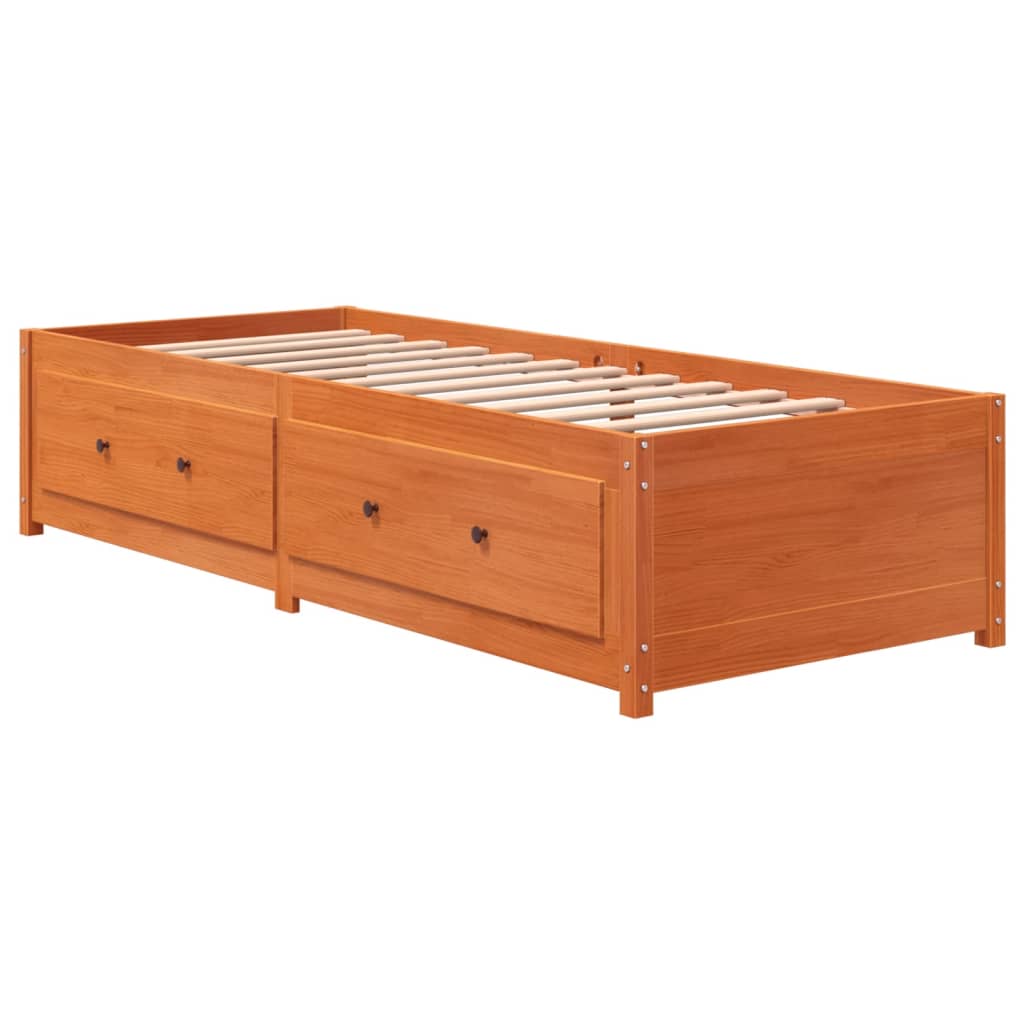 Lit de jour sans matelas cire marron 90x200 cm bois pin massif - XIOS