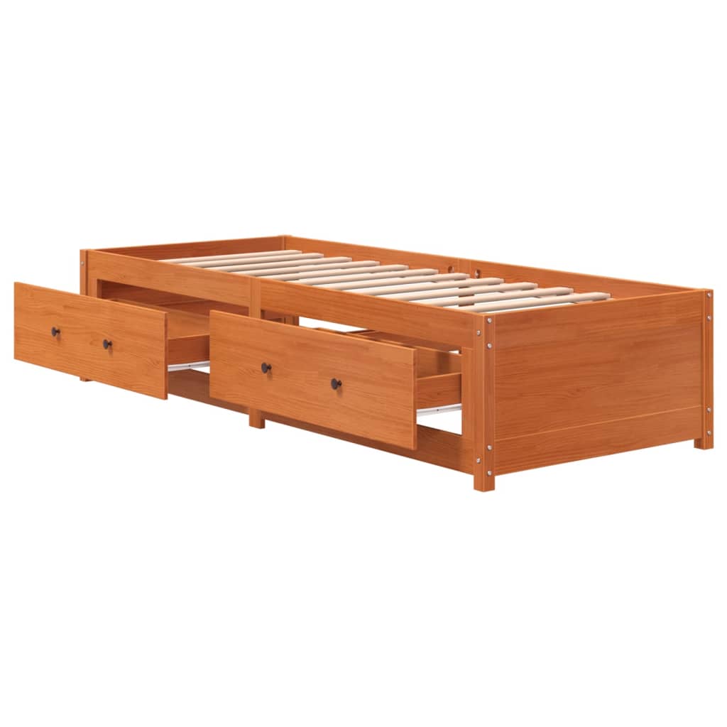 Lit de jour sans matelas cire marron 90x200 cm bois pin massif - XIOS