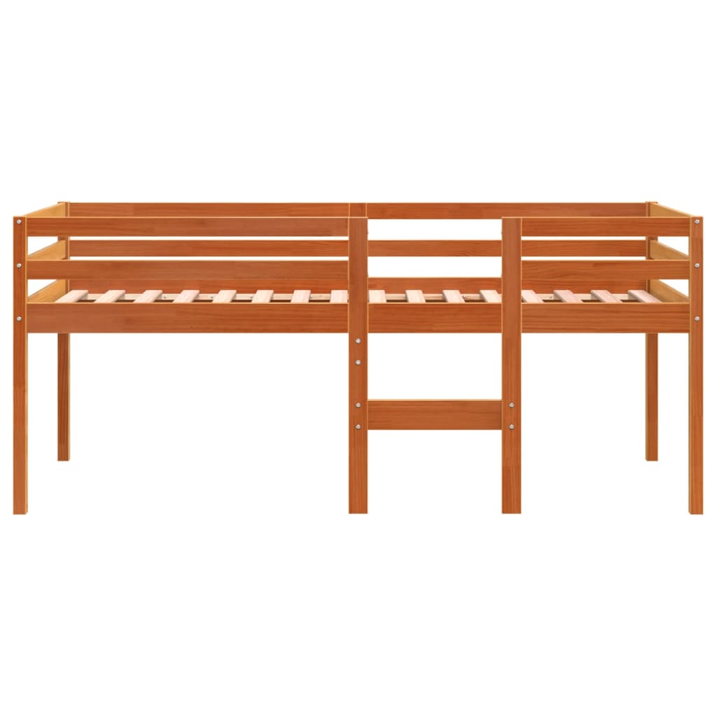 Lit haut sans matelas cire marron 90x190 cm bois massif - XIOS