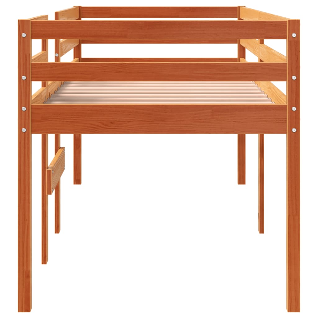 Lit haut sans matelas cire marron 90x190 cm bois massif - XIOS