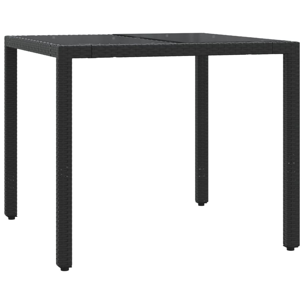Ensemble à manger de jardin coussins 5pcs Noir Résine tressée