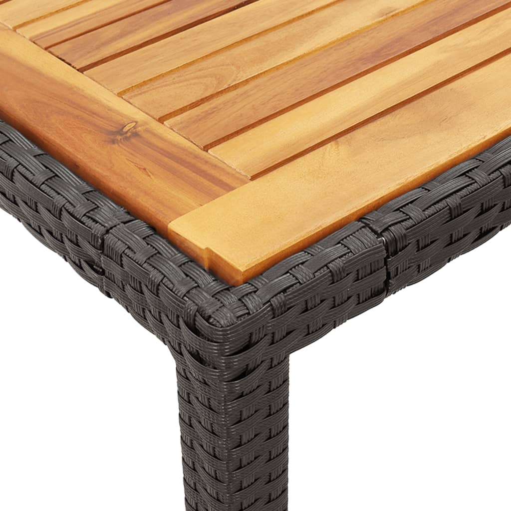 Ensemble à manger de jardin coussins 5pcs Noir Résine tressée