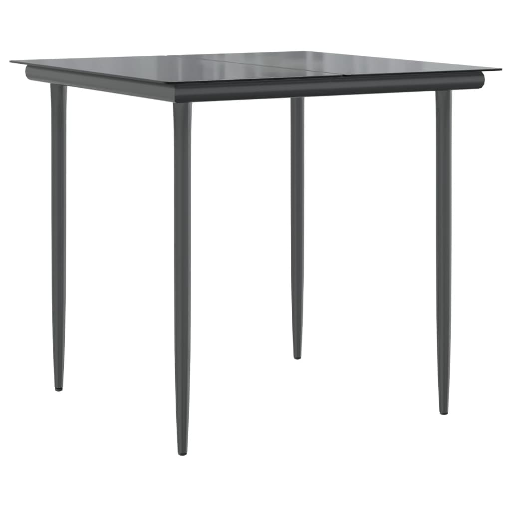 Ensemble à manger de jardin avec coussins 3 pcs Noir