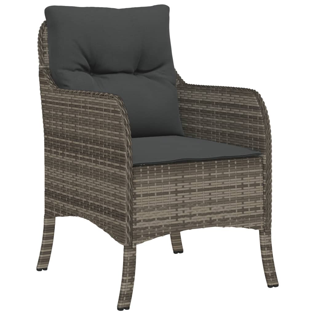 Ensemble à manger de jardin 5 pcs coussins gris résine tressée