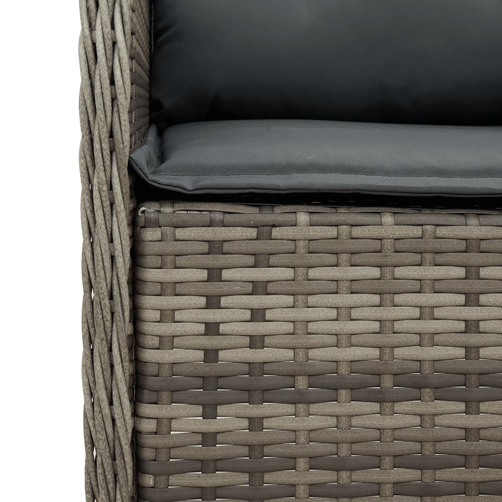 Ensemble à manger de jardin 5 pcs coussins gris résine tressée
