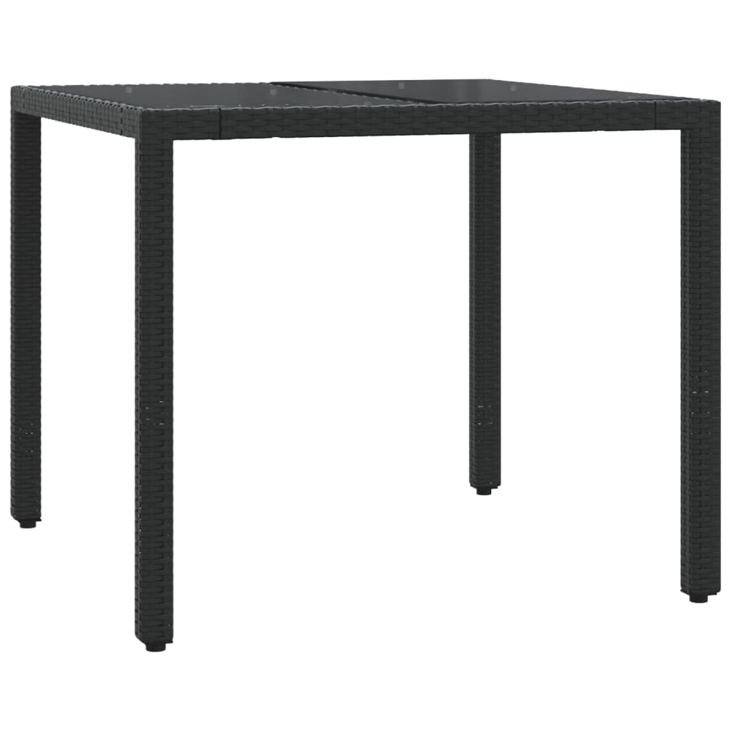 Ensemble de bistro 3 pcs avec coussins noir résine tressée