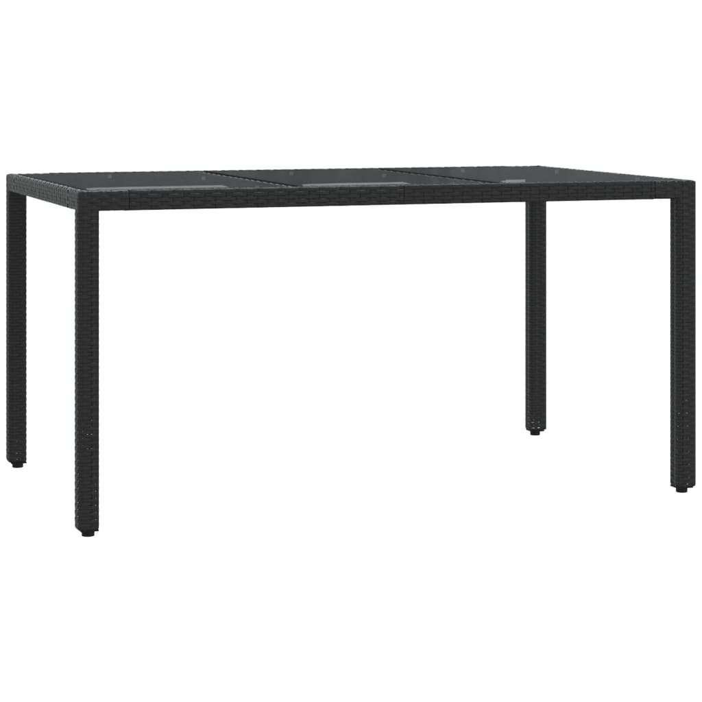 Ensemble à manger de jardin coussins 7pcs Noir Résine tressée